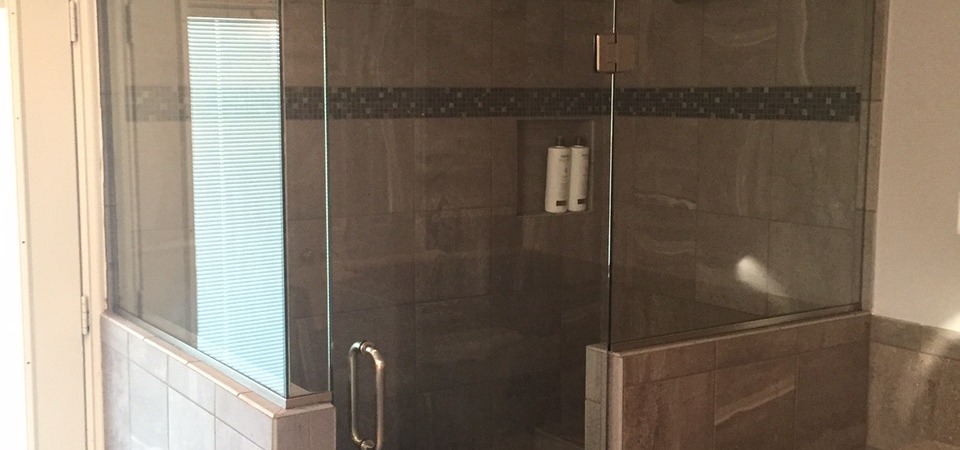 Frameless Shower with Half Top Glass